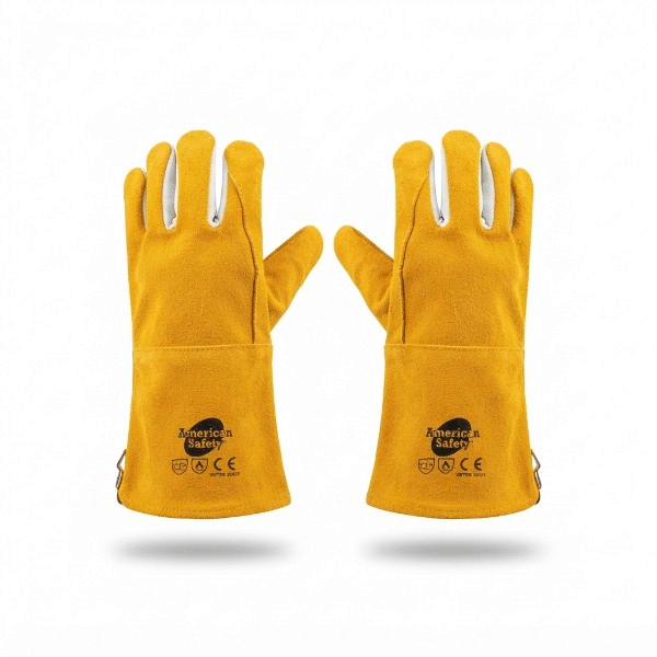 دستکش جوشکاری طرح فرانسه چرمی ساق بلند american safety